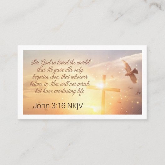 Visite John 3:16 Carte de prière (Devant)