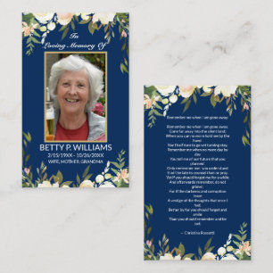 Visite Jolie carte de prière bleue d'antiquité Floral Gol