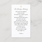 Visite Jolie carte de prière commémorative funéraire des  (Dos)