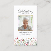 Visite Jolie carte de prière funéraire Fleur sauvage (Devant)