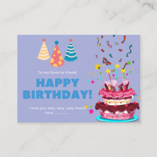 Visite Joyeuse carte de gâteau d'anniversaire, meilleur a