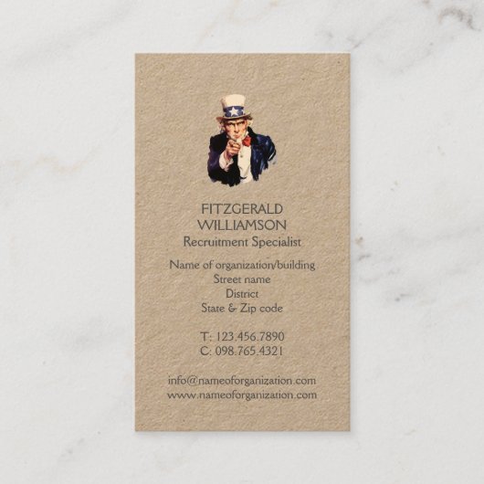 Visite Kraft | AJOUTER UNE PHOTO OU UN LOGO | Carte de vi (Devant)