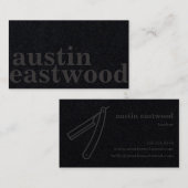 Visite La carte de coupe de coiffeur - tout noir tout (Devant / Derrière)