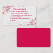 Visite La carte de la femme (Devant / Derrière)