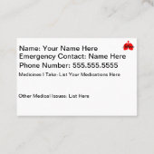 Visite La carte Médicale de portefeuille d'identification (Dos)