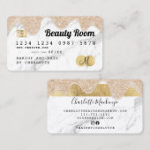 Visite La parties scintillant en or filé de carte de créd (Devant / Derrière)