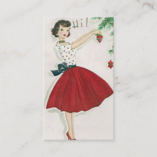 Visite La rétro dame vintage de Noël ajoutent la carte
