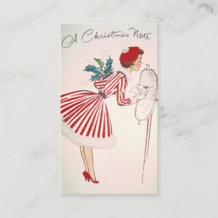 Visite La rétro dame vintage de Noël ajoutent la carte