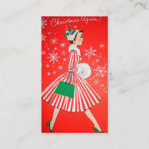 Visite La rétro dame vintage de Noël ajoutent la carte