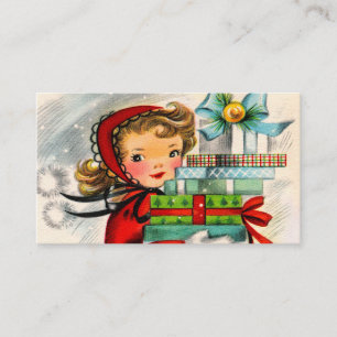 Visite La rétro fille vintage de Noël ajoutent la carte