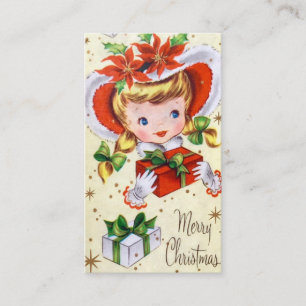Visite La rétro fille vintage de Noël ajoutent la carte