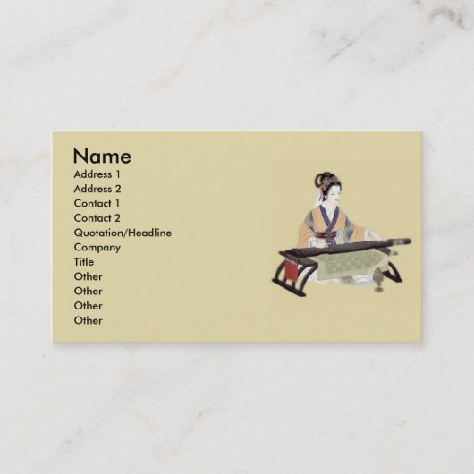 Visite Lady Joue La Carte De Profil De La Cithare (Devant)