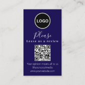 Visite Laissez-nous un commentaire | Code QR Carte de vis (Dos)