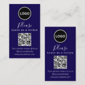 Visite Laissez-nous un commentaire | Code QR Carte de vis (Devant / Derrière)