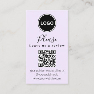 Visite Laissez-nous un commentaire Code QR Carte de vis