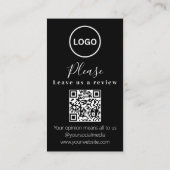 Visite Laissez-nous un commentaire | Code QR Carte de vis (Dos)