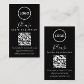 Visite Laissez-nous un commentaire | Code QR Carte de vis (Devant / Derrière)