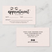Visite Lash, Brows, Carte de rappel de rendez-vous maquil (Devant / Derrière)