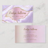 Visite Lavender Agate Faux Pearlescent Foil carte de visi (Devant / Derrière)