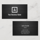 Visite Le bois foncé de monogramme barre le carte de (Devant / Derrière)