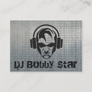 Visite Le DJ frais font face au logo sur le carte de