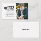 Visite Le mémorial funéraire en Carte photo de mémoire d' (Devant / Derrière)