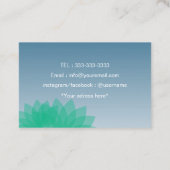 Visite Le vert bleu de fleur de Lotus détendent le carte (Dos)