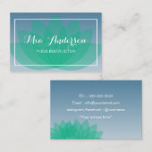 Visite Le vert bleu de fleur de Lotus détendent le carte (Devant / Derrière)