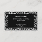 VISITE LEOPARD POSTER DE ANIMAL SILVER BLACK CARTE DE VIS (Dos)