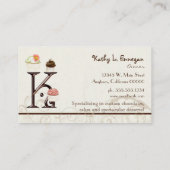 Visite Lettre K Monogramme Dessert Boulangerie Carte de v (Dos)
