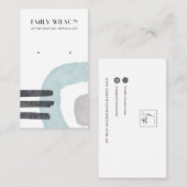 VISITE LIGNES BLEUES AQUA ABSTRAITES CARTE D'AFFICHAGE DE (Devant / Derrière)