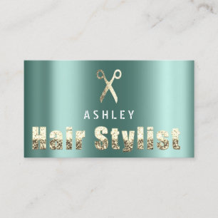 Visite Liste de cheveux Salon Turquoise Gold Carte de ren
