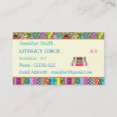 Visite Livres colorés Alphabétisation Entraîneur Carte de (Dos)