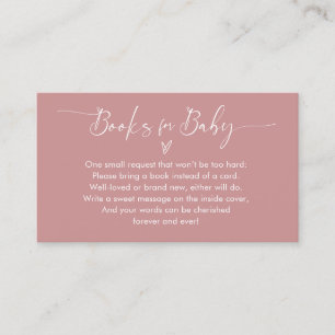 Visite Livres rose Dusty pour carte de boîtier Baby showe