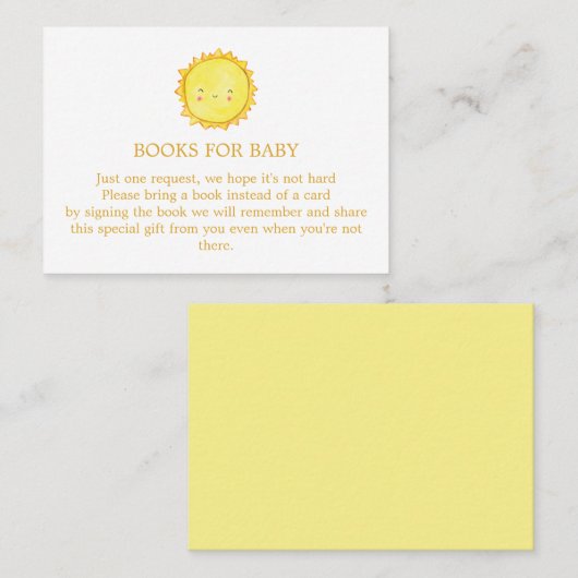 Visite Livres Sun pour carte de boîtier bébé (Devant / Derrière)