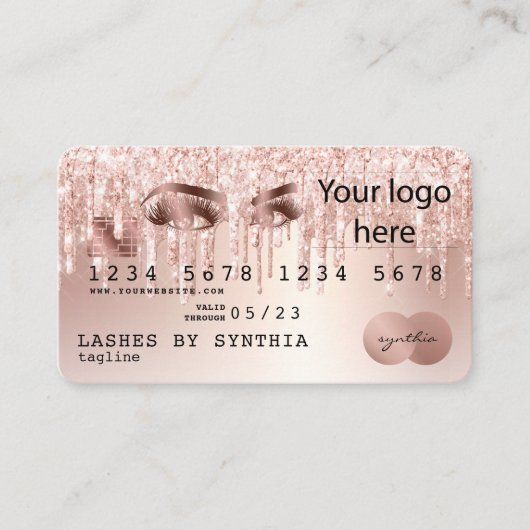Visite Logo ADD Rose Gold Long Lashes par carte de crédit (Devant)