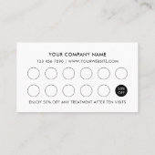 Visite Logo Carte de Fidélité Moderne 10 Emplacements Bla (Dos)