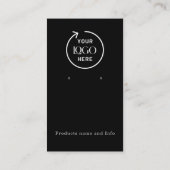 Visite Logo | Carte de Présentation de Bijoux Noirs pour (Dos)