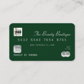 Visite Logo Chic Forest Green Silver Luxe Carte de crédit (Devant)