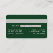 Visite Logo Chic Forest Green Silver Luxe Carte de crédit (Dos)