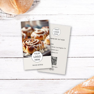 Visite Logo de boulangerie Photo QR Code Tan Carte de vis