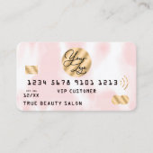 Visite Logo de carte de crédit or rose blanc (Devant)