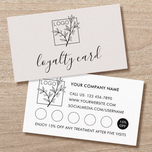 Visite Logo de carte de fidélité moderne 5 emplacements b