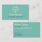 Visite Logo de chambre Service de nettoyage moderne Carte (Devant / Derrière)