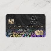 Visite Logo de guépard léopard moderne Carte de crédit QR (Devant)