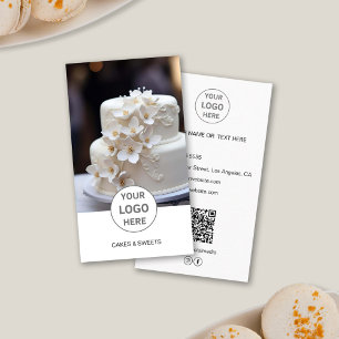 Visite Logo de la boulangerie Cake Photo QR Carte de visi