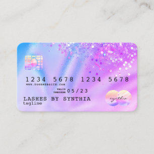 Visite Logo de la carte de crédit moderne Unicorn Hologra