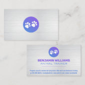 Visite Logo de la patte de chien à dégradé violet | Carte (Devant / Derrière)