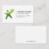 Visite Logo de la personne Feuille verte | Carte de visit (Devant / Derrière)