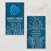 Visite Logo de la technologie moderne | Carte de circuit  (Devant / Derrière)